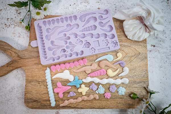Musykrafties Stampo In Silicone 6 Cavità - Stile Barocco A Volute Per Torte, Pasta Di Zucchero, Argilla Polimerica