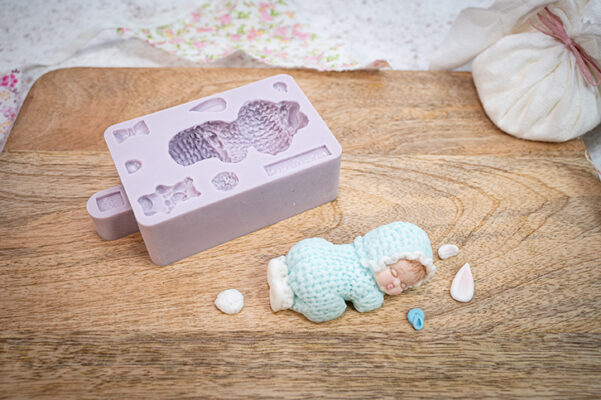 3D Sleeping Baby Mould - Dressed Silicone Mould