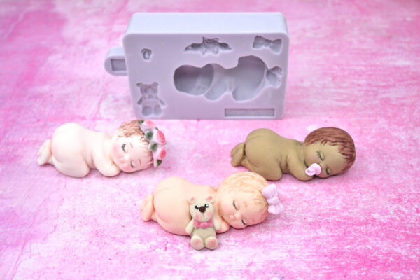 3D Sleeping Baby Mould - Undressed Silicone Mould