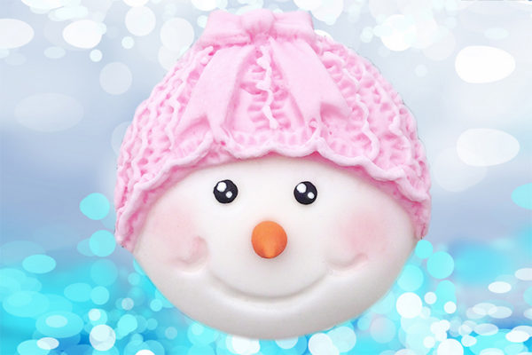 Cupcake Top - Snowman Bow Mould